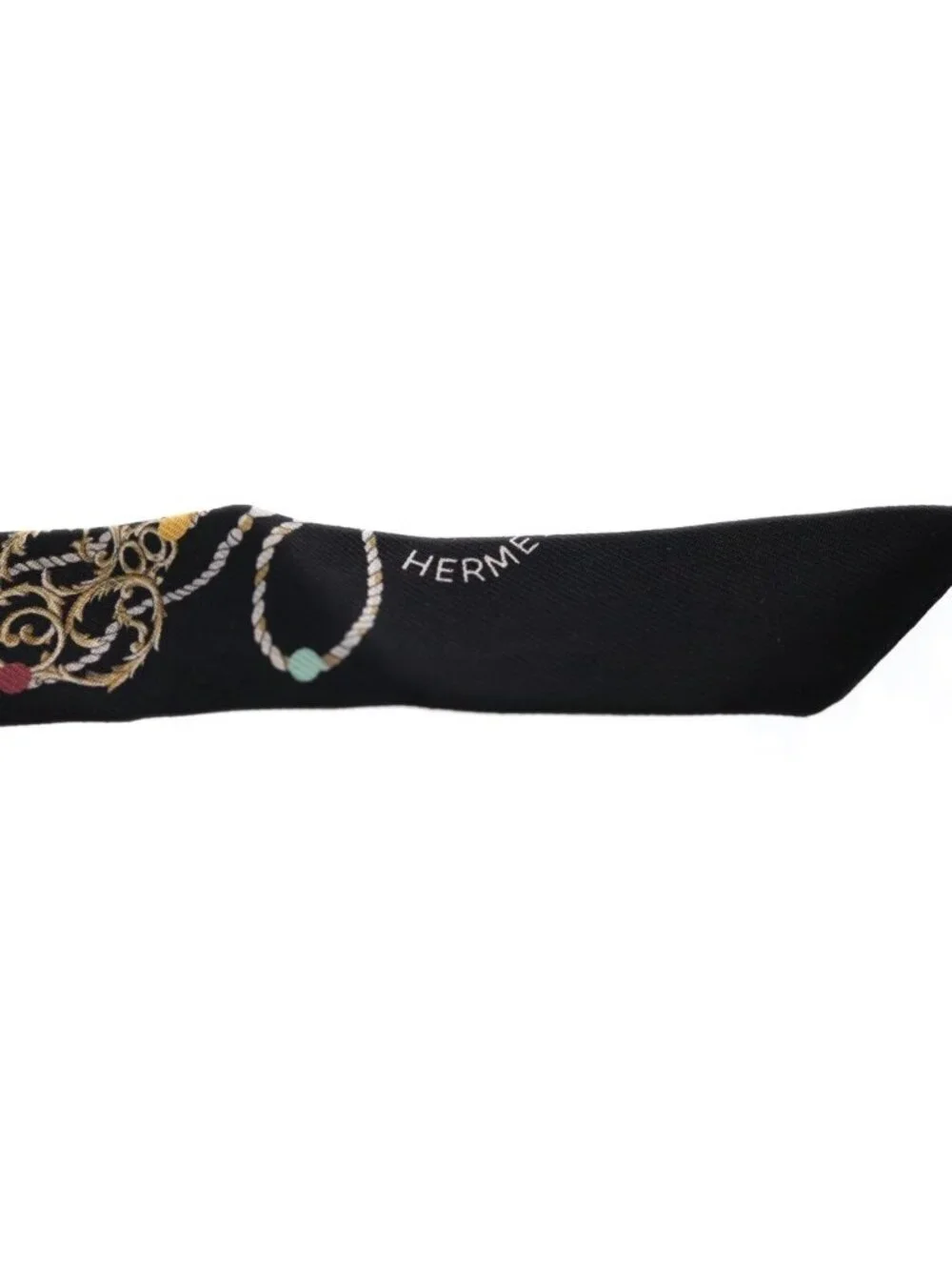 Hermes Tall les Clair Pore Silk Scarf Black - Picture 6 of 6